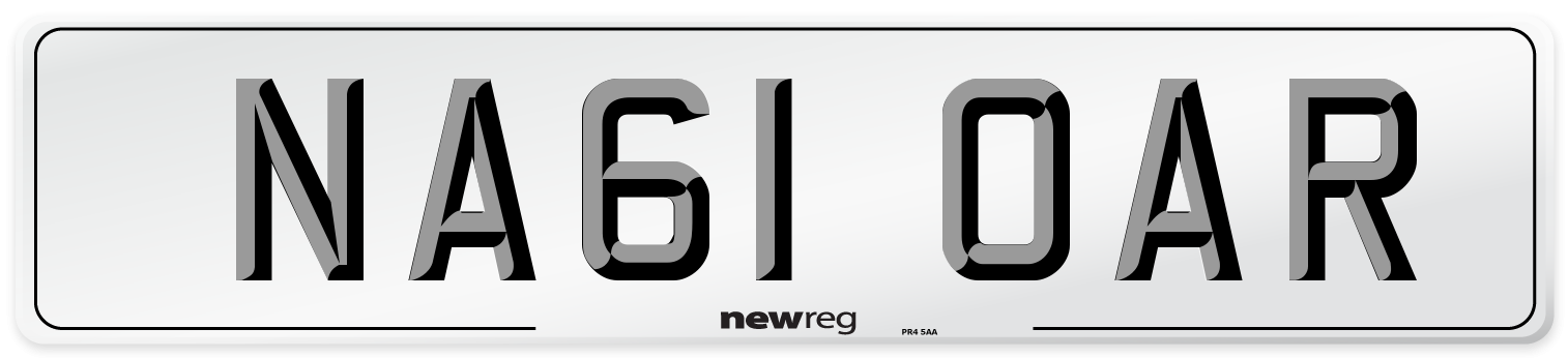 NA61 OAR Number Plate from New Reg
